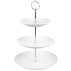 Vilde, patera porcelanowa, biała, 3-piętrowa, 34 cm