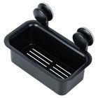 Vilde, półka pod prysznic na przyssawki, czarna, 23,5-13,5-15 cm