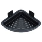 Vilde, półka pod prysznic, narożna, przyklejana, czarna, 28-22-8 cm