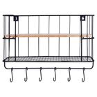 Vilde, półka ścienna z wieszakami, metalowa, 41-12-25,5 cm