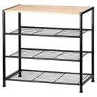 Vilde, regał na buty, 4-poziomowy, metalowy, czarny, 60-30-57 cm