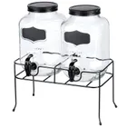 Vilde, słój do napojów z kranikiem i stojakiem, czarny, 2-4l, 3 elementy