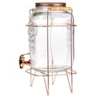 Vilde, słój do napojów z kranikiem i stojakiem, złoty, 8l