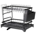 Vilde, suszarka na naczynia, metalowa, czarna, 2-poziomowa, 42-29-36,5 cm
