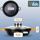 Vilde, Terruna Aroma, patelnia granitowa, ze szklaną pokrywką, głęboka, 28 cm, 3,3l