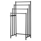 Vilde, wieszak na ręczniki stojący, metalowy, czarny