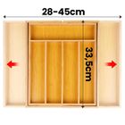 Vilde, wkład na sztućce do szuflady, rozsuwany, bambusowy, 28-45-33,5 cm