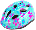 Volare, kask ochronny, niebieski w kwiatki, rozmiar 47-51 cm