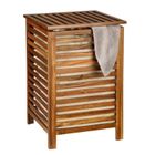 Wenko, Fondi, drewniany kosz na pranie z pokrywą, 65 cm