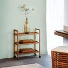 Wenko, Fondi, szeroki mobilny regał z drewna akacji, 76,5 cm