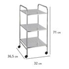 Wenko, regał łazienkowy na kółkach z trzema półkami, stal, 32-71-36.5 cm