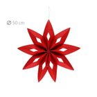 Winteria, gwiazda świąteczna z filcu, czerwona, 50 cm
