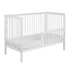 Yoonco, Timio, łóżeczko drewniane z barierką, białe