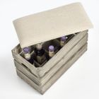 Zeller, drewniana pufa z siedziskiem + schowek na butelki, 30 l, 2w1