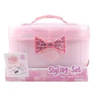 Zestaw do stylizacji fryzur dla dzieci, różowy