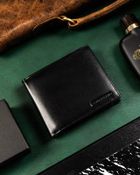 Zestaw prezentowy: Portfel, Brelok, czarny, skórzany, Peterson