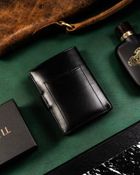 Zestaw prezentowy: Portfel, Brelok, czarny, skórzany, Peterson