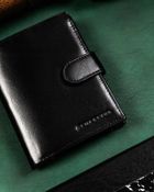 Zestaw prezentowy: Portfel skórzany, Brelok, czarny, Peterson