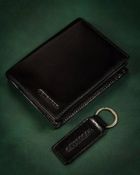Zestaw prezentowy: Portfel skórzany, Brelok, czarny, Peterson