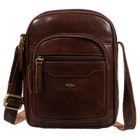 Zestaw, Torba listonoszka, Etui na klucze, brązowy, skórzany, Peterson