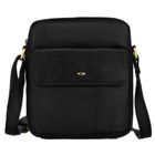 Zestaw, Torba listonoszka, Etui na klucze, czarny, skórzany, Peterson