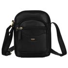 Zestaw, Torba listonoszka, Etui na klucze, czarny, skórzany, Peterson