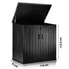Plonos, skrzynia ogrodowa, czarna, 116-112,5-71 cm, 775l