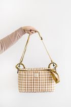 3 Sprouts, Quilted Gingham, organizer do wózka, mustard