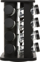 5five Simply Smart, Rota, organizer na przyprawy ze szklanymi słoikami, metalowy, 16 szt.