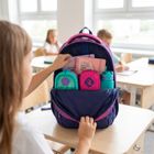 Abag, plecak szkolny, 3-komorowy, hexagon pink ombre