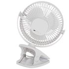 Adler, wentylator biurkowy z klipsem, akumulatorowy, biały, 15,5 cm, 360° obrót, USB-C