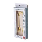 Altom Design, komplet 2 widelczyków z ozdobną końcówką, głowa renifera, złoty, color box