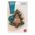 Altom Design, komplet 3 wykrawaczy, choinka, zielony