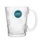 Altom Design, kubek szklany, 300 ml, śnieżynki
