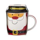 Altom Design, kubek zimowy Mikołaj z pokrywką nbc, 400 ml, w opasce