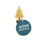 Altom Design, stopper do wina, choinka, 10.5-3,4-3 cm, złoty