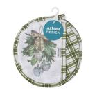 Altom Design, świąteczne drzewko, łapka kuchenna, średnica 18 cm, 100% bawełna, wianek dzwoneczki