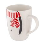 Altom Design, zimowy kubek baryłka nbc, 340 ml, z maskotką, pingwinek, w opasce