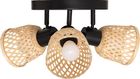 Atmosphera, Lio, lampy sufitowe, 3 klosze z plecionego bambusa, 3xśrednica 25 cm