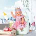 Baby Born, zestaw urodzinowy, sukienka, buciki, korona, tort