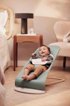 BabyBjörn, Balance Soft Woven/Jersey, leżaczek, jasnoszałwiowy-szary