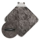 BabyMatex, kocyk z kapturkiem, koala muślin, grafitowy, 95-95 cm