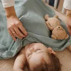 BabyOno, kocyk bambusowy, szałwiowy, 75-100 cm