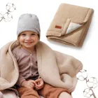 BabyOno, kocyk bawełniany z ociepleniem, beżowy, 75-100 cm