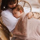 BabyOno, kocyk bawełniany z ociepleniem, ciemny beż, 75-100 cm