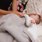 BabyOno, kocyk bawełniany z ociepleniem, szary, 75-100 cm