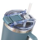 Banquet, Twain, stalowy kubek termiczny, termos z rączką i słomką, szary, 1200 ml