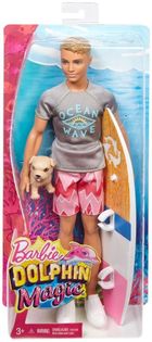 Barbie, Delfiny z Magicznej Wyspy, Ken surfer, lalka z akcesoriami