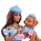 Barbie, Jednakowa stylizacja, lalka i piesek, Groszki