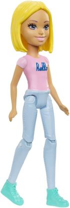 Barbie, On the Go, lalka w różowej bluzce z napisem Hello